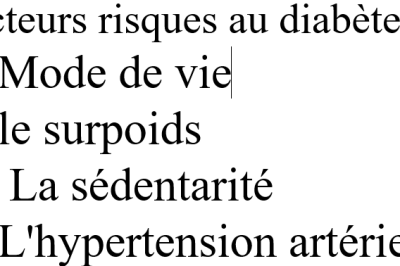 Facteurs favorisant le Diabète